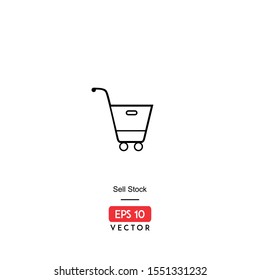 Sell Stock Icon. Ecommerce Isolated On White Background. With Line Style. Buy and Sell Icon. EPS10 - Vector