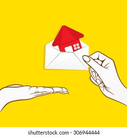 sell sweet home or giving agreement to other design vector