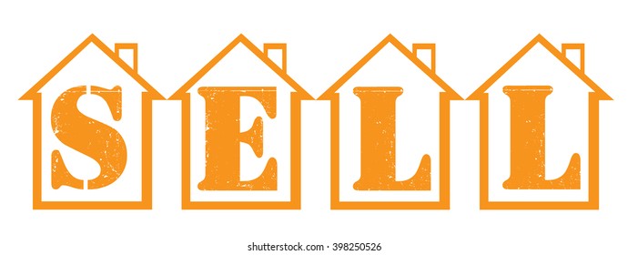 sell tag on a white, vector illustration
