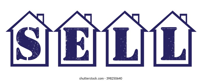 sell tag on a white, vector illustration