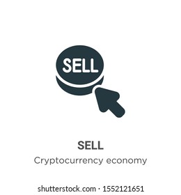 Sell vector icon on white background. Flat vector sell icon symbol sign from modern cryptocurrency economy and finance collection for mobile concept and web apps design.