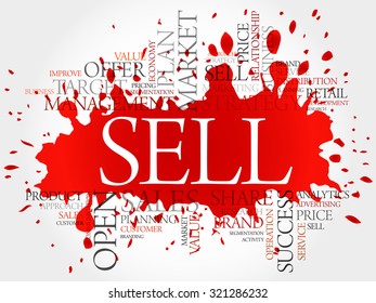 Sell word cloud, business concept