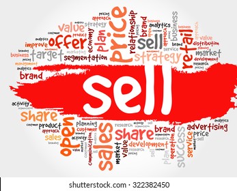 Sell word cloud, business concept