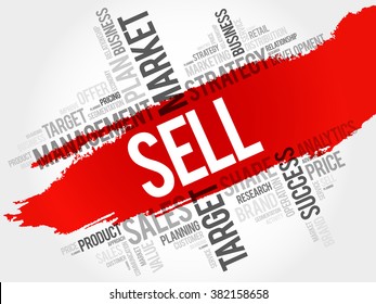 Sell word cloud, business concept