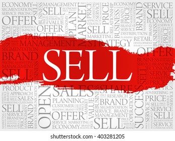 Sell word cloud, business concept background