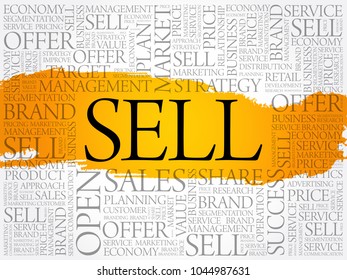 SELL word cloud collage, business concept background