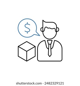 seller concept line icon. Simple element illustration. seller concept outline symbol design.