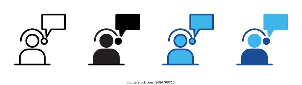 Seller Contact Multistyle Vector Icon Isolated On White Background