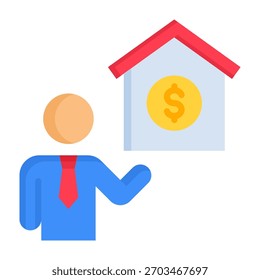 Seller Icon Flat Style Vector Illustration