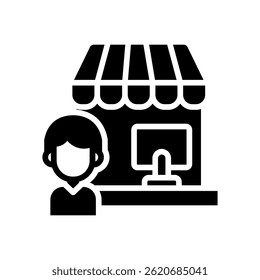 Seller Icon Glyph Vector Illustration