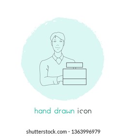 Seller icon line element. Vector illustration of seller icon line isolated on clean background for your web mobile app logo design.