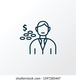 Seller icon line symbol. Premium quality isolated cashier element in trendy style.
