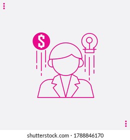 Seller icon line symbol. Premium quality isolated cashier element in trendy style.