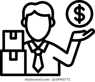 Seller Icon Line Vector Illustration