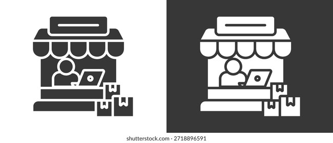 Seller Icon Set Vector Collection Isolated In Black And White