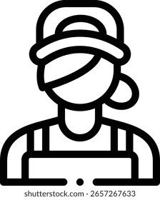 icono de vendedor. Diseño De Estilo Lineal Delgado Aislado Sobre Fondo Blanco