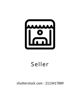 seller icon in vector. Logotype