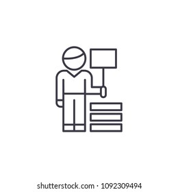 Seller linear icon concept. Seller line vector sign, symbol, illustration.