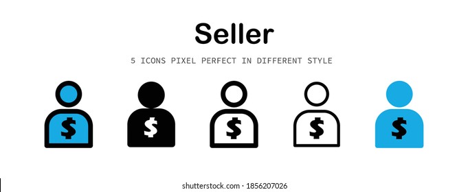 Seller pixel-perfect icon for design work such as website, application, infographic, book, magazine, presentation, poster, screen printing.