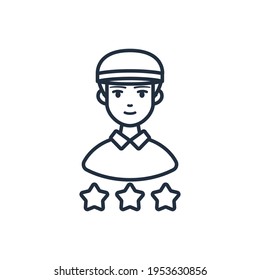 Seller rating food delivery outline icon vector illustration design, this vector is suitable for icons, logos, illustrations, stickers, books, covers, etc.