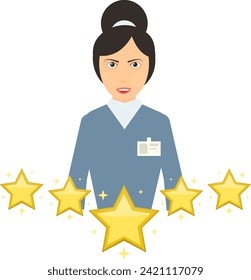 Seller rating. Star rating of popularity, vector illustration