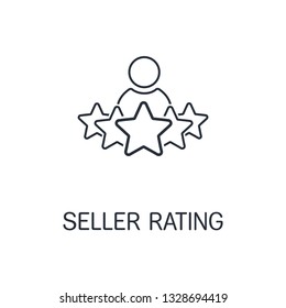 Seller rating. Vector linear icon.