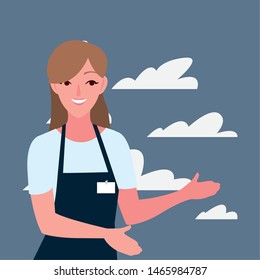 seller woman character with apron