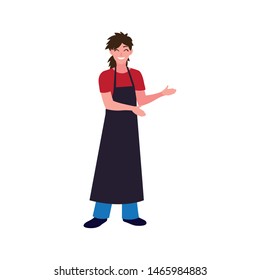 seller woman character with apron