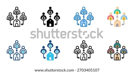 Seller's market icon set multiple style collection 
