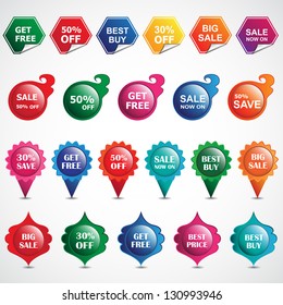 Selling Badges Isolated On White Background - Vector Illustration, Graphic Design Editable For Your Design. Sale Stickers And Labels. Logo Symbols