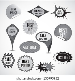 Selling Badges Isolated On White Background - Vector Illustration, Graphic Design Editable For Your Design. Sale Stickers And Labels. Vintage And Retro Stickers. Logo Symbols