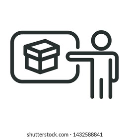 selling boxes - minimal line web icon. simple vector illustration. concept for infographic, website or app.