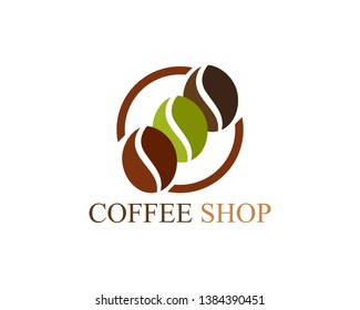 selling coffee beans logo and symbol