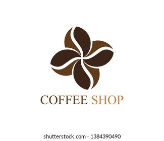 selling coffee beans logo and symbol