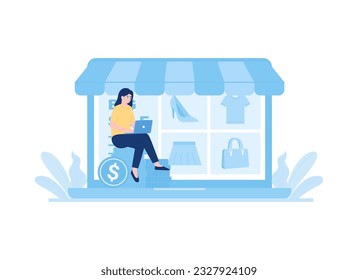 Selling fashion needs trending concept flat illustration