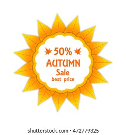 selling leaflet autumn leaves in vector on white background.