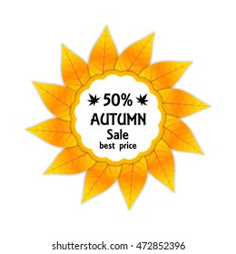 selling leaflet autumn leaves in vector on white background.