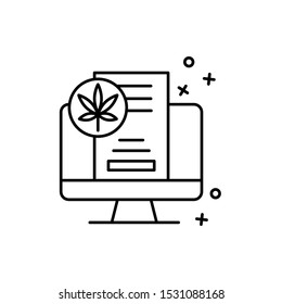 Selling marijuana computer icon. Element of narcotic