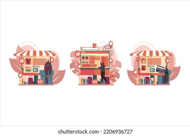 Venta en línea de diseño de paquete plano