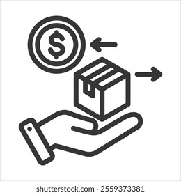 Selling Outline Icon Vector Illustration