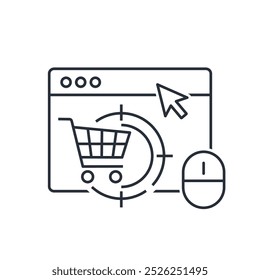 Selling page. E-store and e-commerce website for shopping online.Vector illustration icon isolated on white background.
