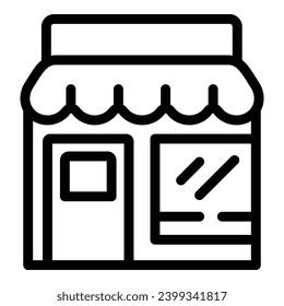 Selling point icon outline vector. Corner shop market. Street market trade