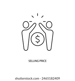 selling price concept line icon. Simple element illustration. selling price concept outline symbol design.