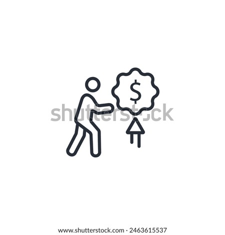 selling price icon. vector.Editable stroke.linear style sign for use web design,logo.Symbol illustration.