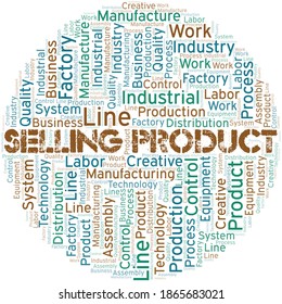 Selling Product word cloud create with text only.
