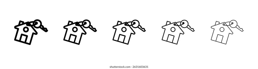 Selling or rent home icon in black. Vector illustration for graphic design
