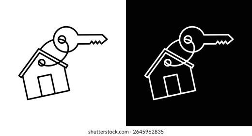 Selling or rent home icon Flat style logo vector. perfect for UI designs