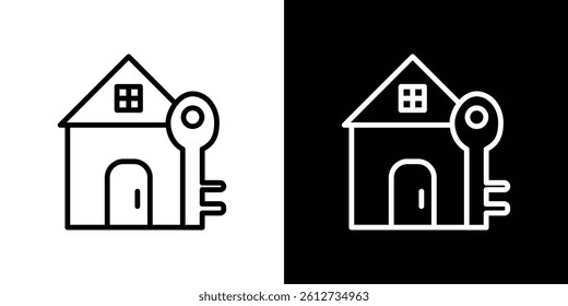 Selling or rent home icon set. Black illustration isolated for graphic and web design