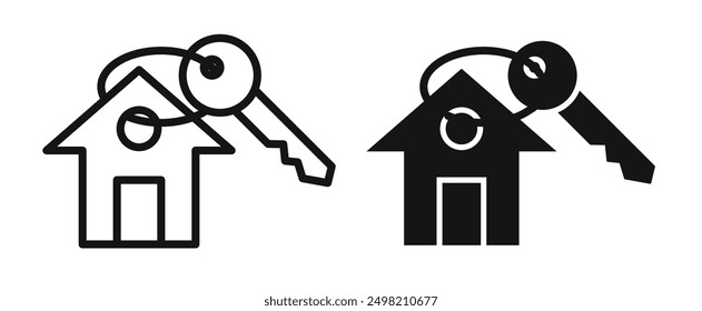 selling or rent home iconicon vector collection in outlined and solid style