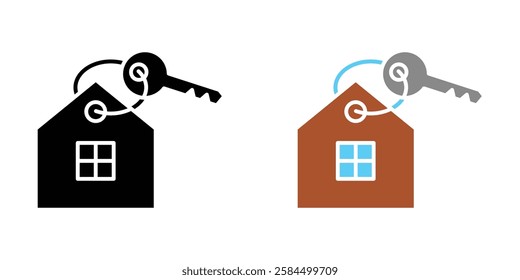 Selling or rent home icons pack in black and colored version